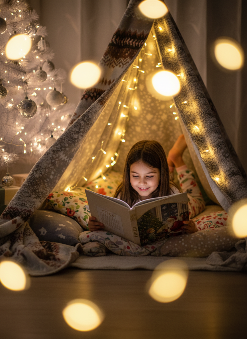 Familie citind împreună povești personalizate